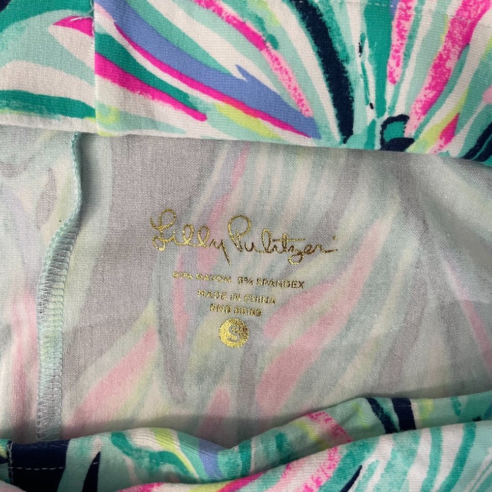 Lilly Pulitzer Weslee Floral Crop Top and Palazzo Pant Set High Tide Navy Small - Picture 6 of 14
